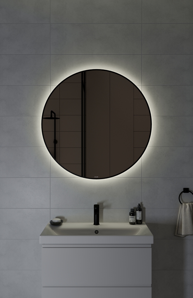 Зеркало Cersanit Eclipse Smart 90x90 в черной рамке