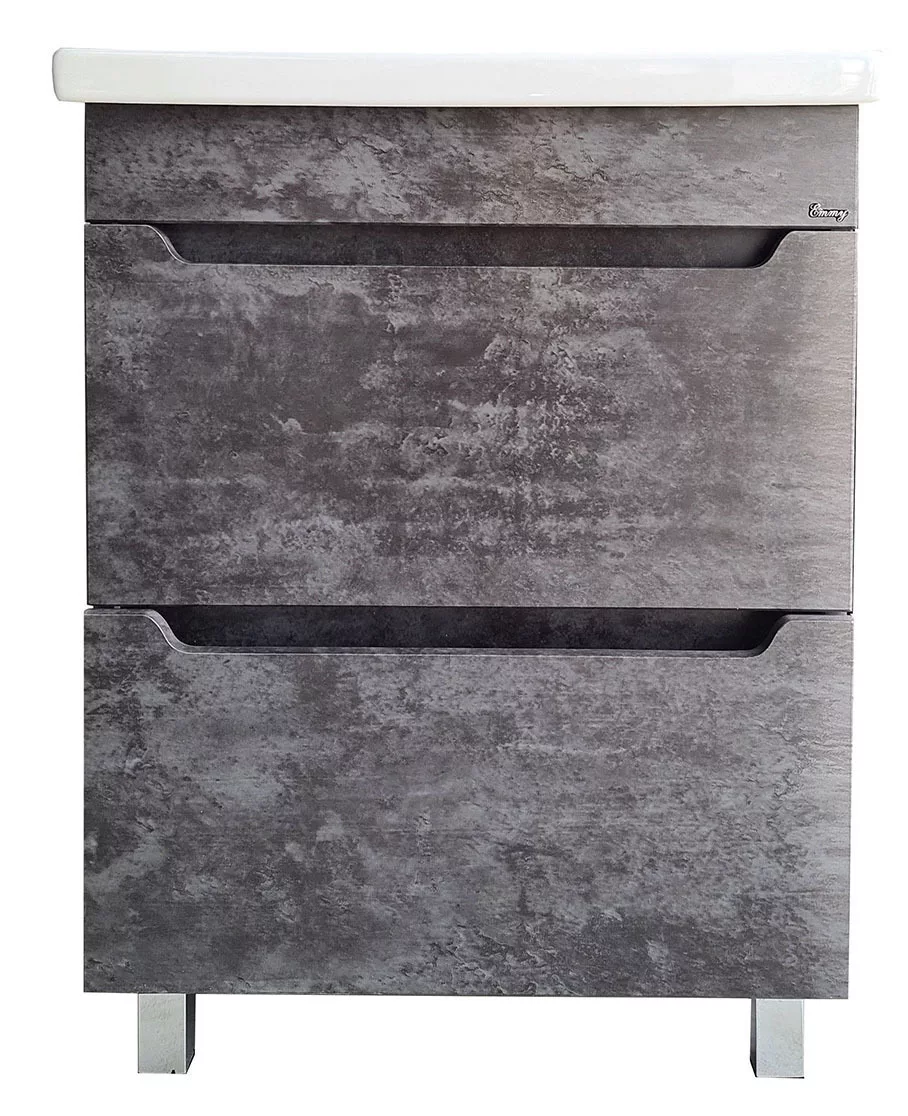 Тумба с раковиной Emmy Стоун 80 напольная, серый бетон